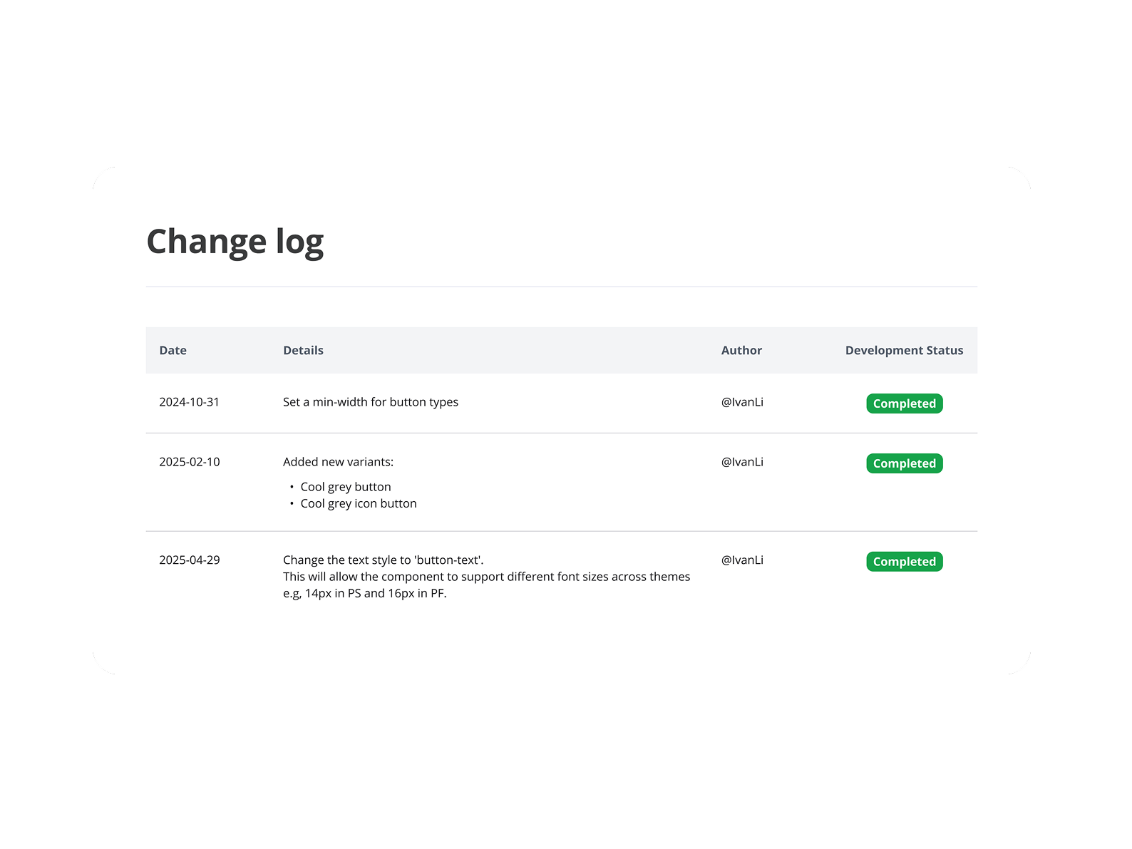 Design system maintenance workflow