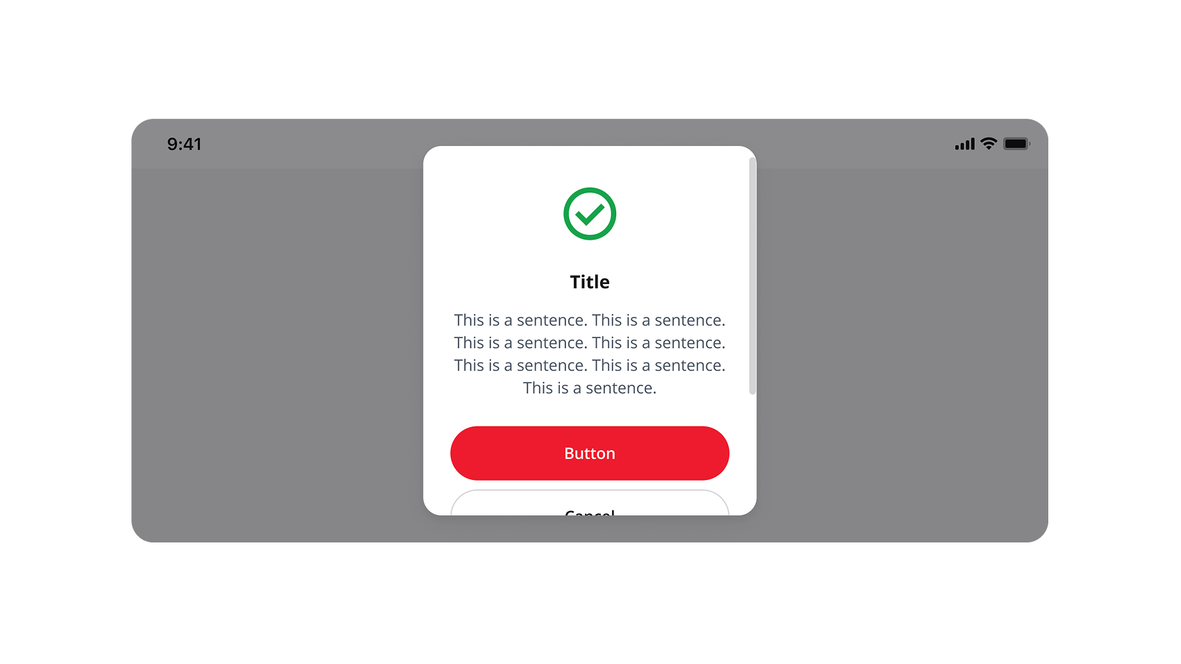 Responsive success modal pattern