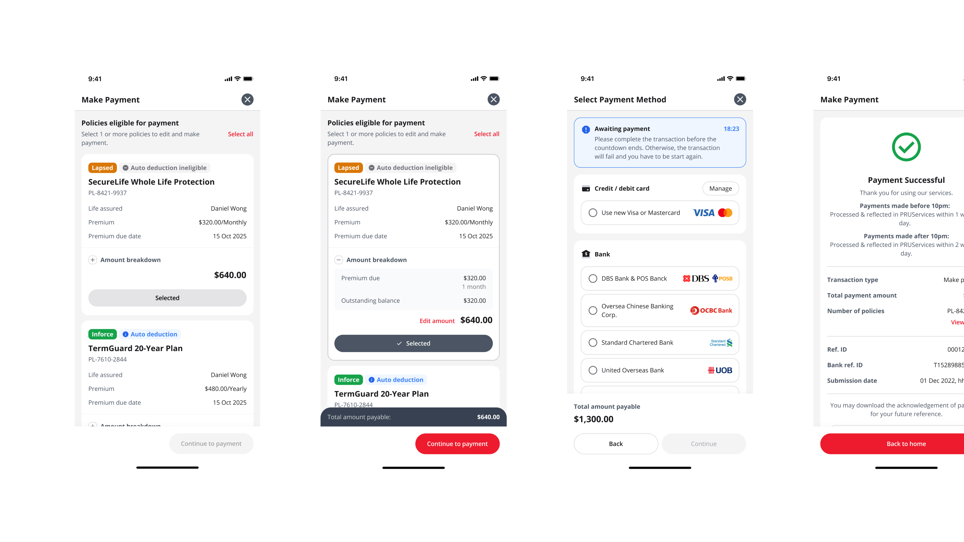 Final desktop payment flow