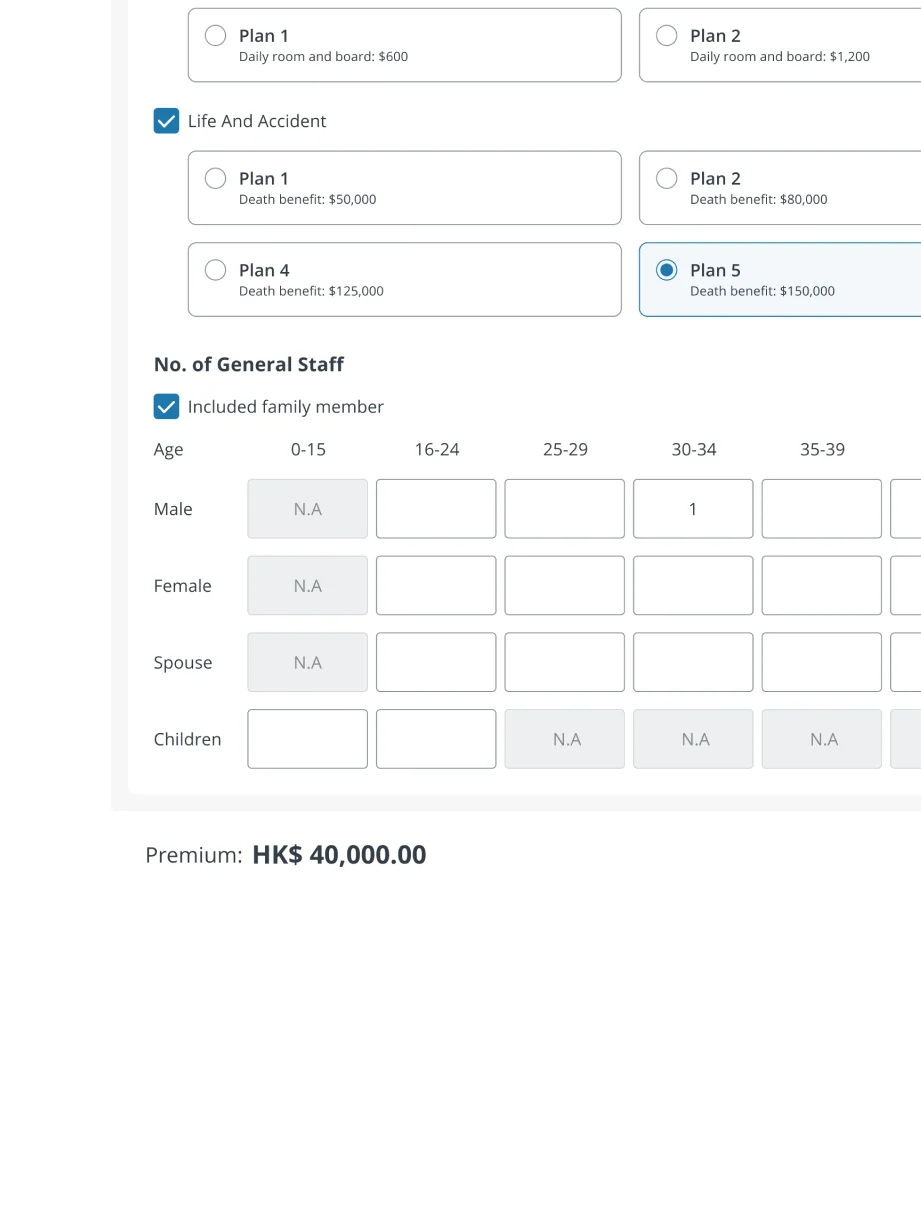 Proposal generator instant premium calculation improvements