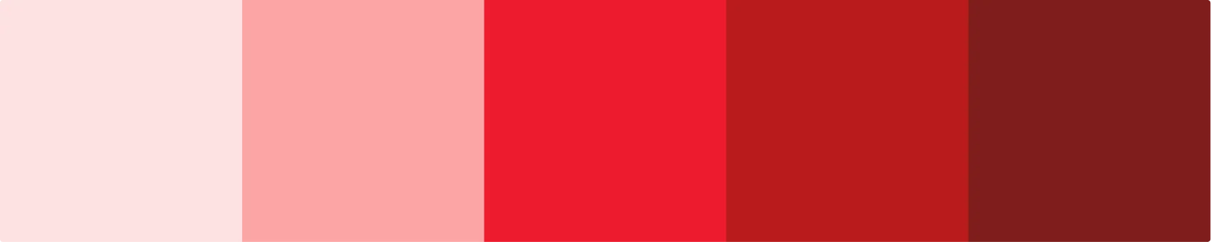 PRU red colour scale